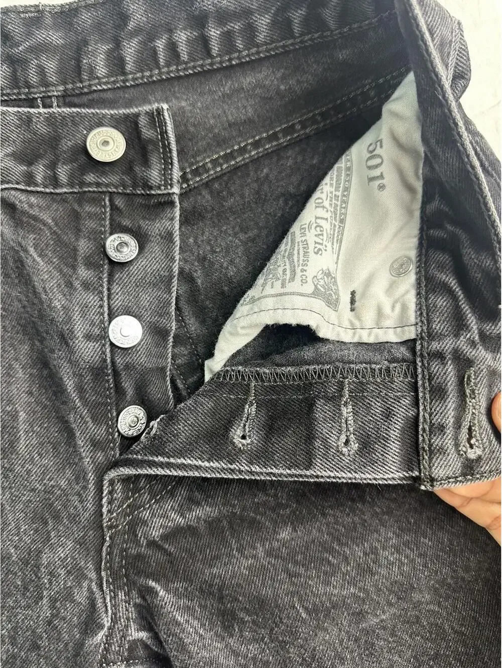 🖤⚡ Vintage 501 Levi’s Premium Black Wash Straight Jeans W25 L30 8861-25 ⚡🖤 - Picture 4 of 16